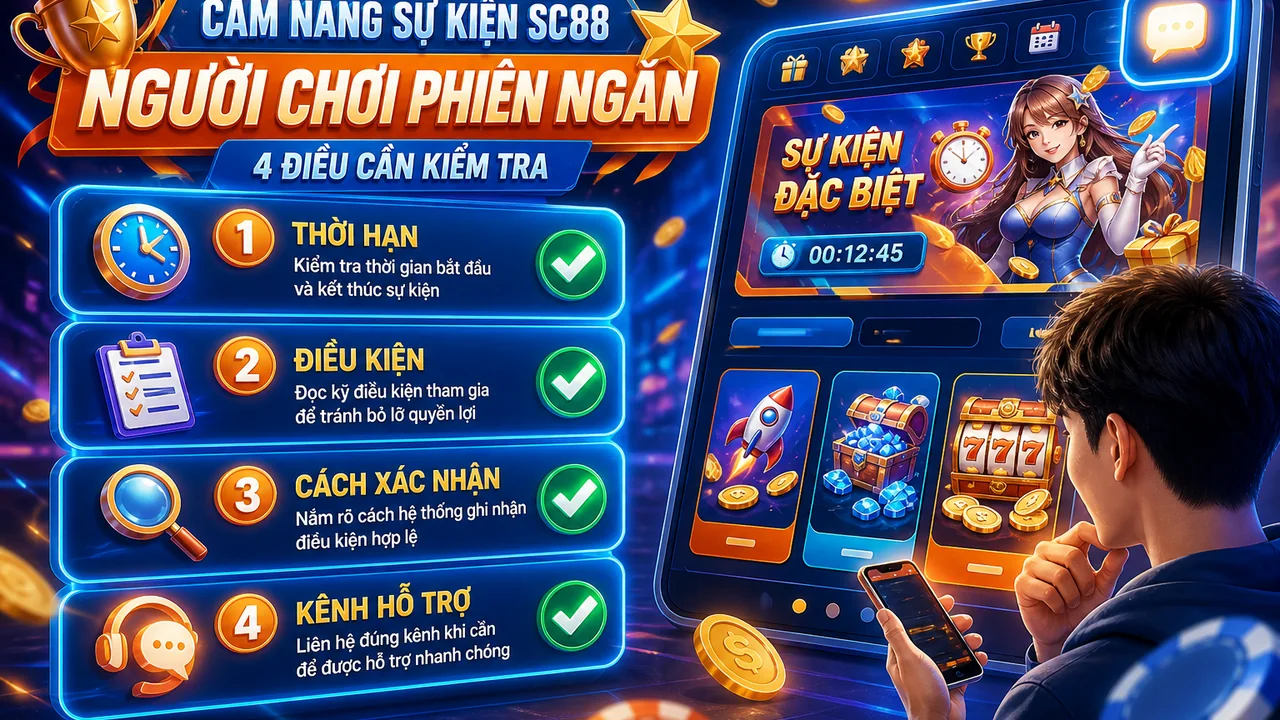 Bảng kiểm tham gia nhanh: cách kiểm tra sự kiện sc88 trước khi chơi