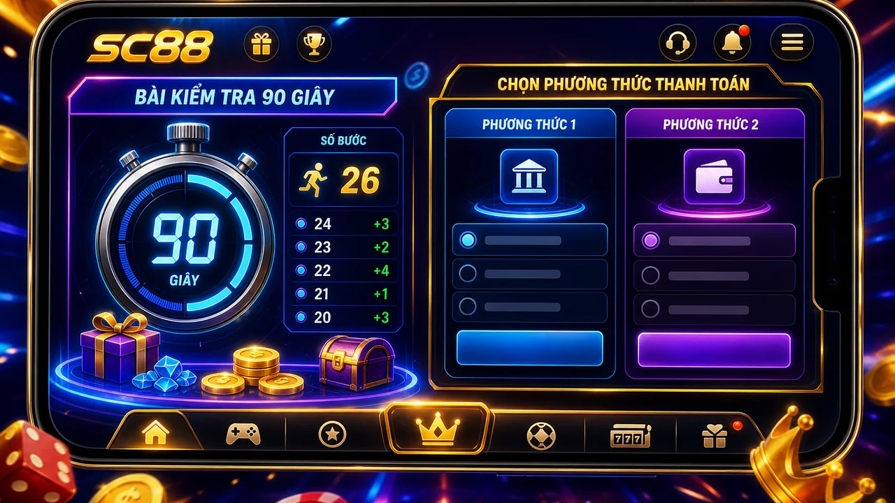 Kiểm tra nhanh lựa chọn nạp tiền trên điện thoại với sc88 trước phiên chơi
