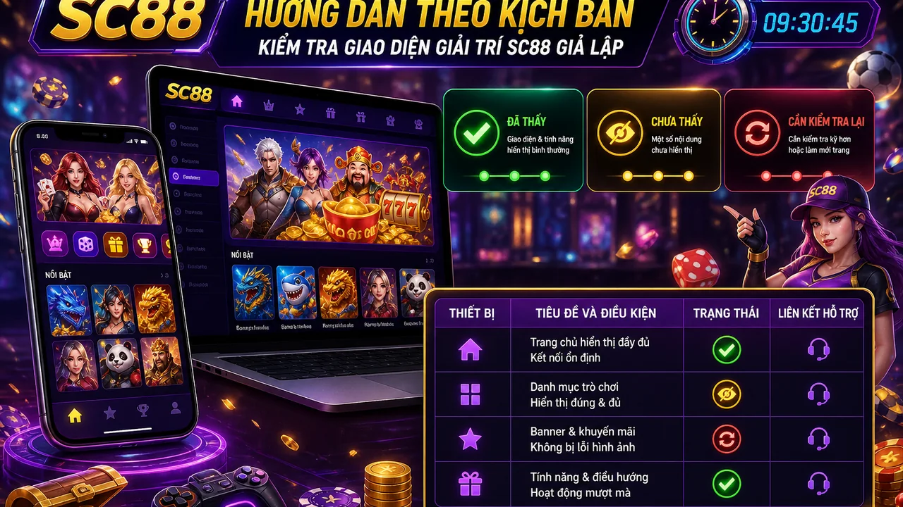 Kiểm tra thanh toán và hỗ trợ khi đổi thiết bị trước phiên nhanh trên sc88