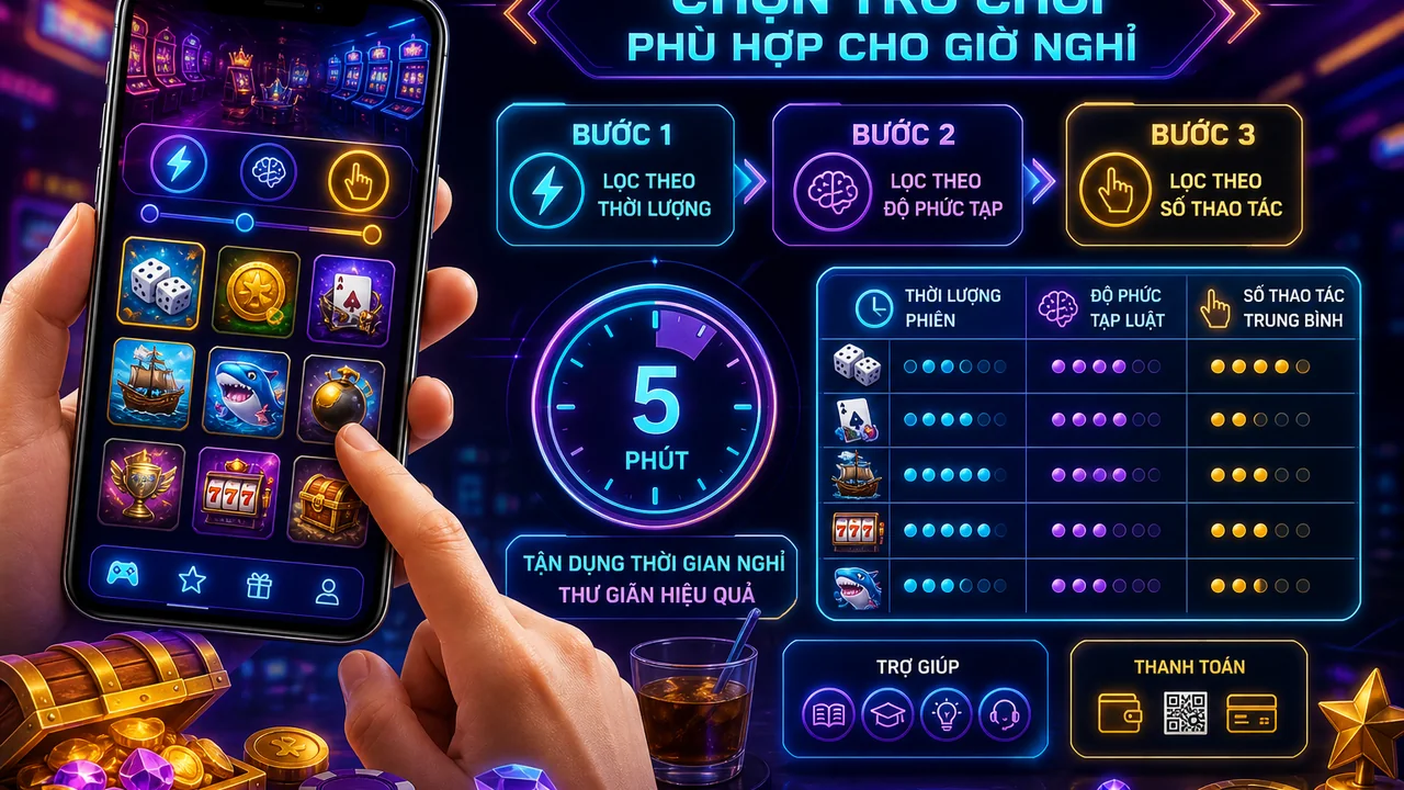 Chọn trò chơi theo từng phút nghỉ: cách chọn trò chơi sc88 nhanh và gọn